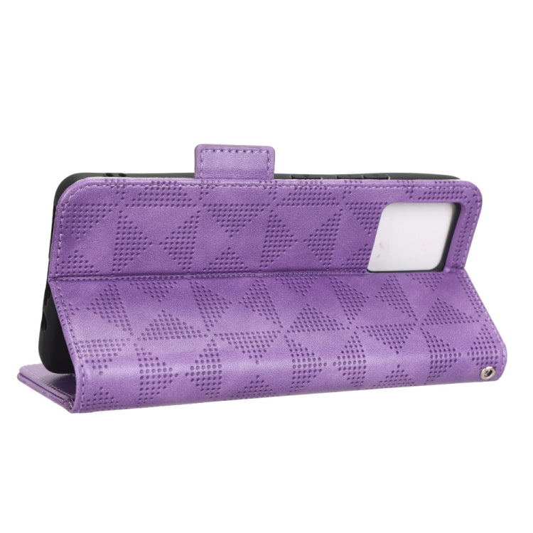 For Motorola Moto G72 4G Symmetrical Triangle Leather Phone Case