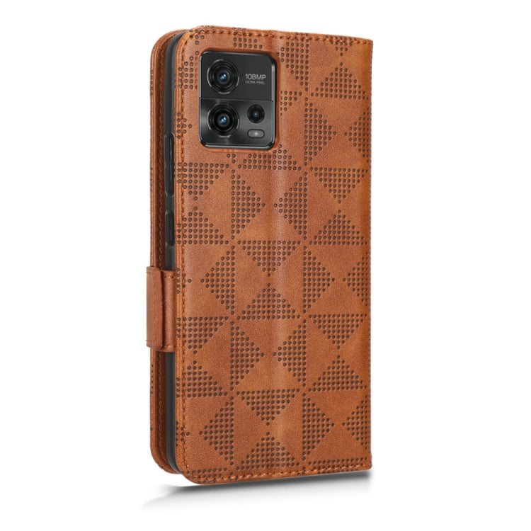 For Motorola Moto G72 4G Symmetrical Triangle Leather Phone Case