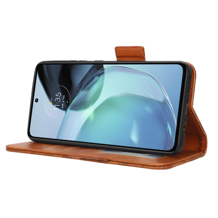 For Motorola Moto G72 4G Symmetrical Triangle Leather Phone Case