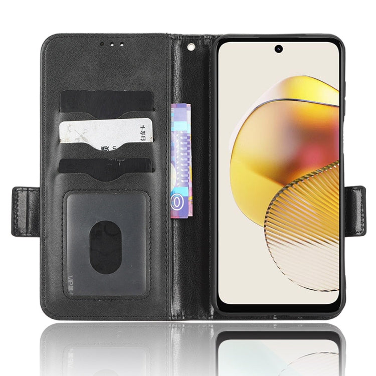 For Motorola Moto G73 5G Symmetrical Triangle Leather Phone Case