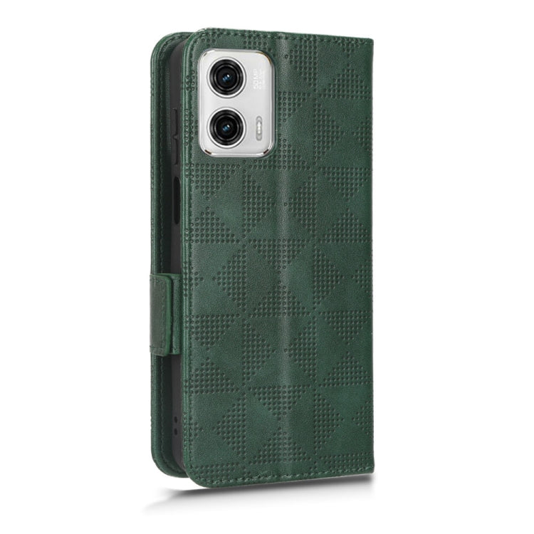 For Motorola Moto G73 5G Symmetrical Triangle Leather Phone Case