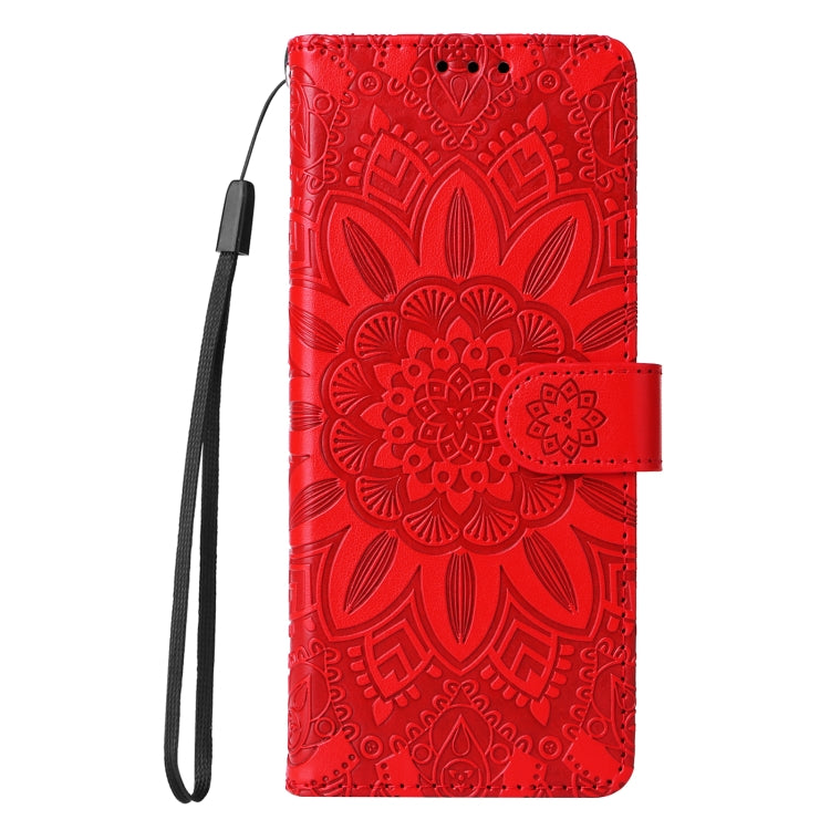 For Samsung Galaxy Z Fold3 5G Embossed Sunflower Leather Phone Case