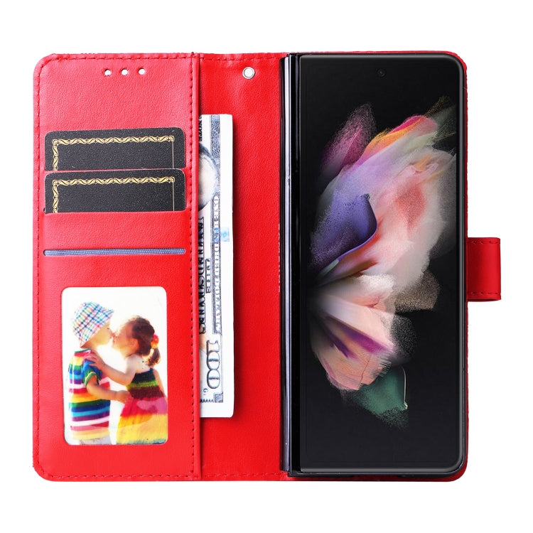 For Samsung Galaxy Z Fold3 5G Embossed Sunflower Leather Phone Case
