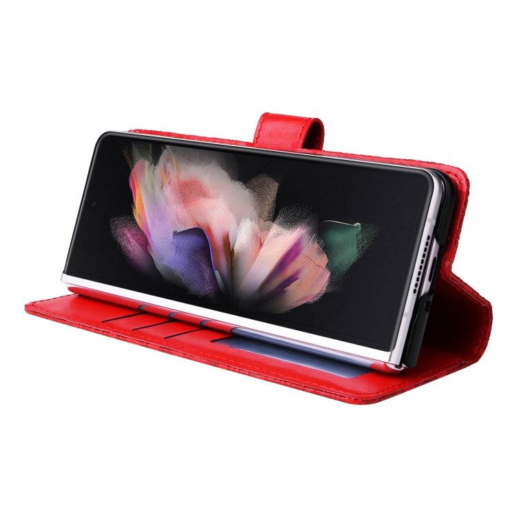 For Samsung Galaxy Z Fold3 5G Embossed Sunflower Leather Phone Case