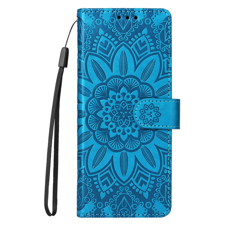 For Samsung Galaxy Z Fold3 5G Embossed Sunflower Leather Phone Case