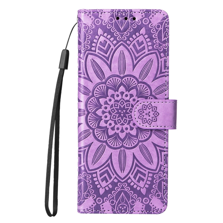 For Samsung Galaxy Z Fold3 5G Embossed Sunflower Leather Phone Case