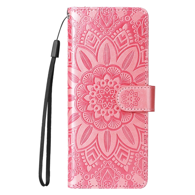 For Samsung Galaxy Z Fold3 5G Embossed Sunflower Leather Phone Case