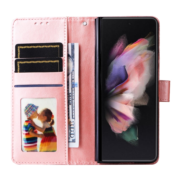 For Samsung Galaxy Z Fold3 5G Embossed Sunflower Leather Phone Case