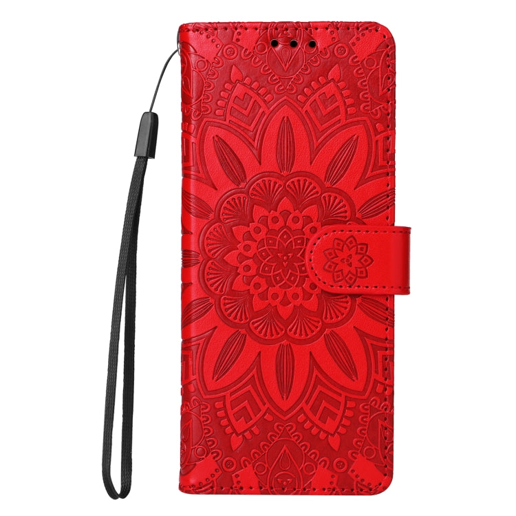 For Samsung Galaxy Z Fold4 5G Embossed Sunflower Leather Phone Case