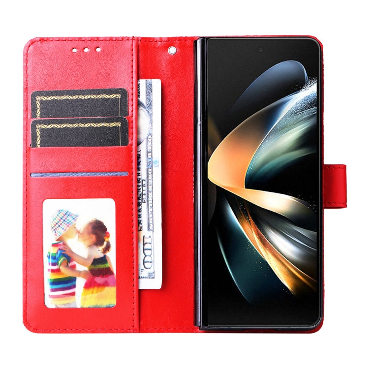 For Samsung Galaxy Z Fold4 5G Embossed Sunflower Leather Phone Case