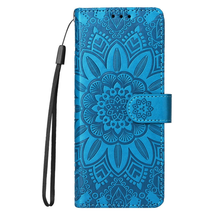 For Samsung Galaxy Z Fold4 5G Embossed Sunflower Leather Phone Case