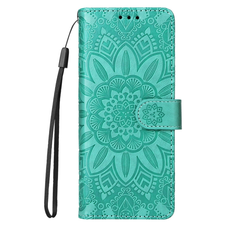 For Samsung Galaxy Z Fold4 5G Embossed Sunflower Leather Phone Case