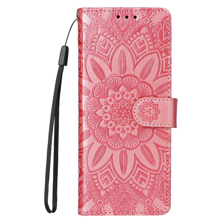 For Samsung Galaxy Z Fold4 5G Embossed Sunflower Leather Phone Case