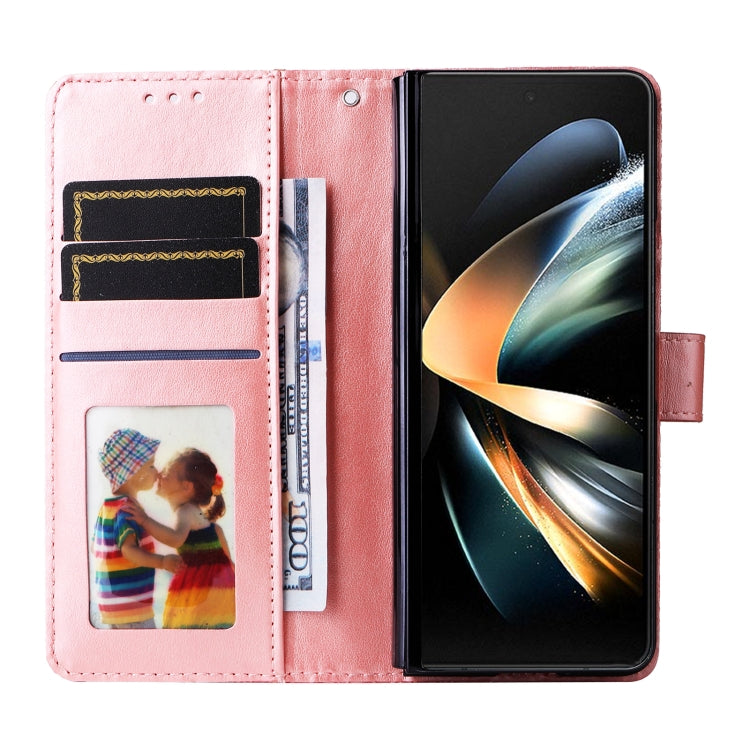 For Samsung Galaxy Z Fold4 5G Embossed Sunflower Leather Phone Case
