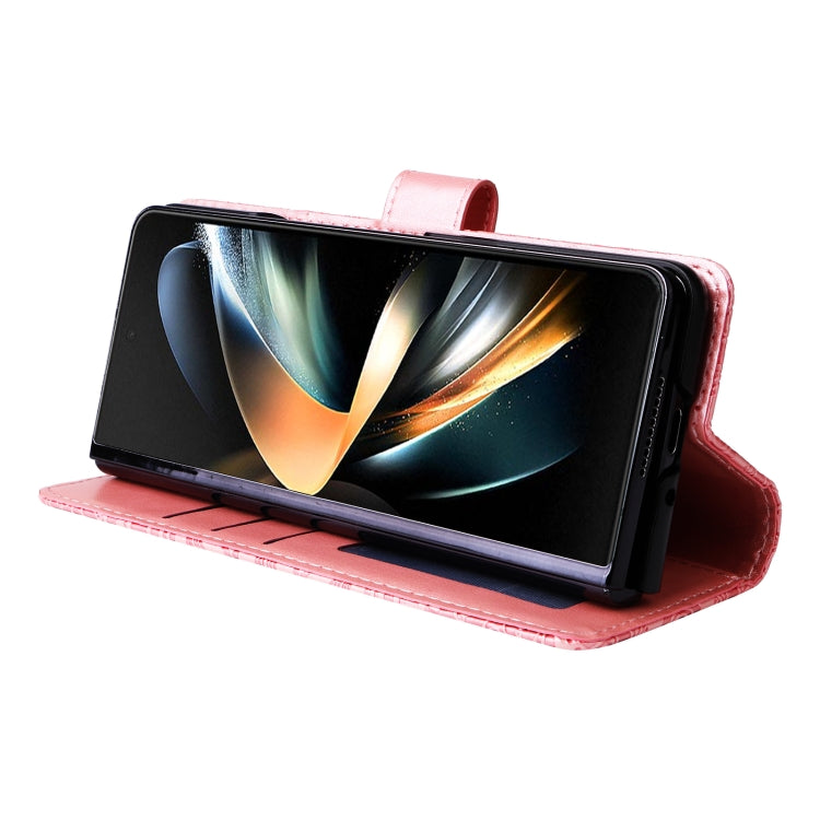 For Samsung Galaxy Z Fold4 5G Embossed Sunflower Leather Phone Case