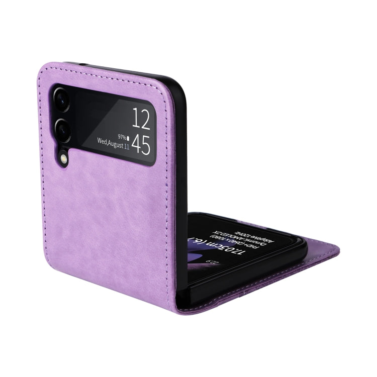 For Samsung Galaxy Z Flip3 5G Embossed Sunflower Leather Phone Case