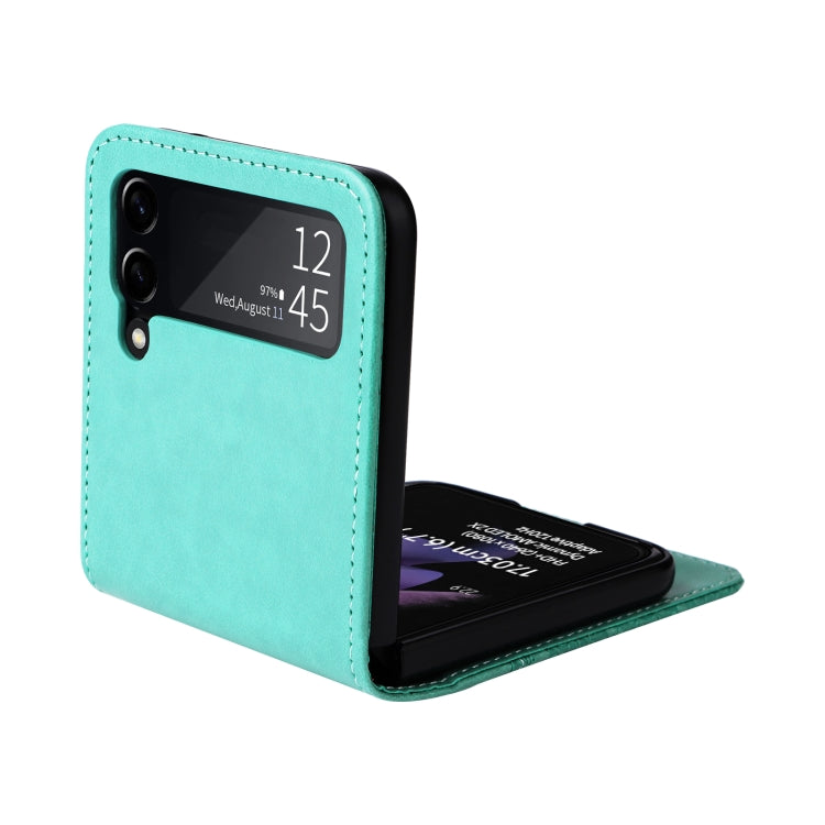 For Samsung Galaxy Z Flip3 5G Embossed Sunflower Leather Phone Case