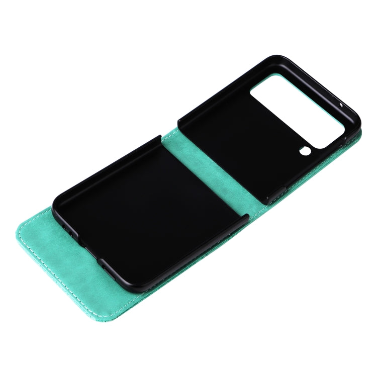 For Samsung Galaxy Z Flip3 5G Embossed Sunflower Leather Phone Case