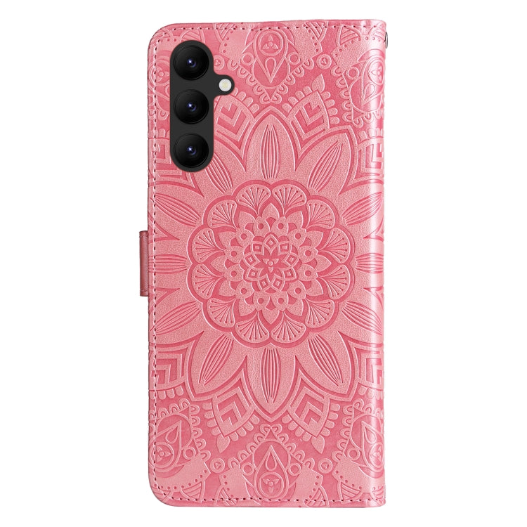 For Samsung Galaxy A24 4G Embossed Sunflower Leather Phone Case