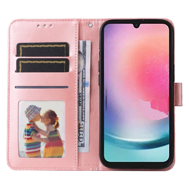 For Samsung Galaxy A24 4G Embossed Sunflower Leather Phone Case