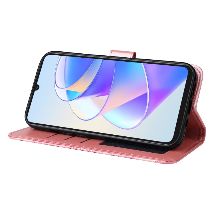 For Honor X7a Embossed Sunflower Leather Phone Case