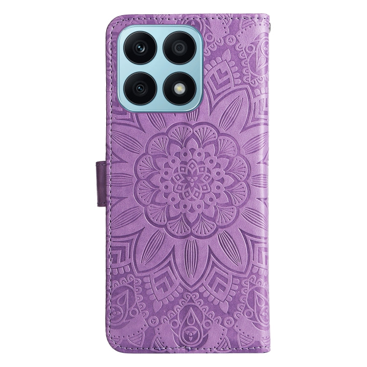 For Honor X8a Embossed Sunflower Leather Phone Case
