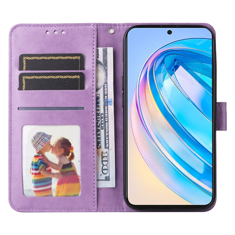 For Honor X8a Embossed Sunflower Leather Phone Case