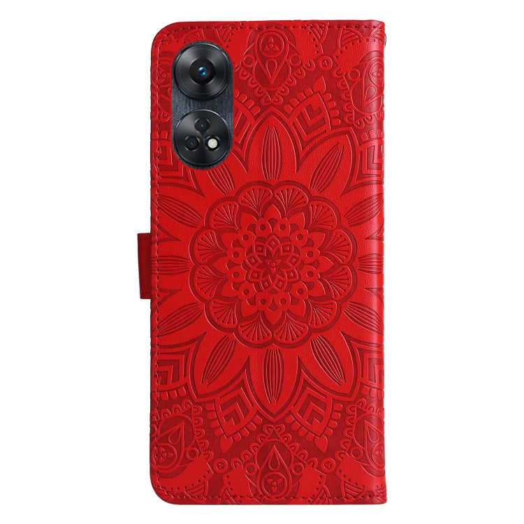 For OPPO Reno8 T 4G Embossed Sunflower Leather Phone Case