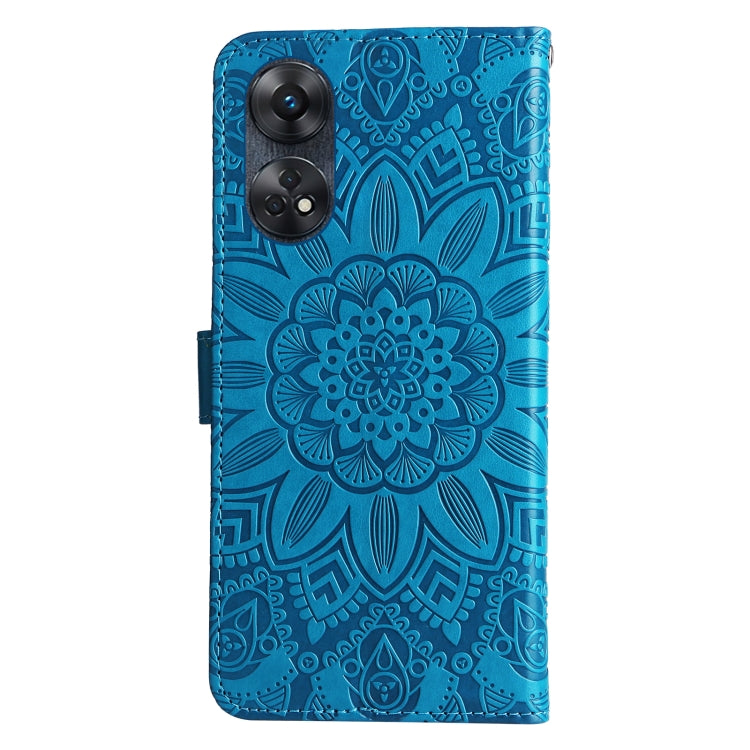 For OPPO Reno8 T 4G Embossed Sunflower Leather Phone Case