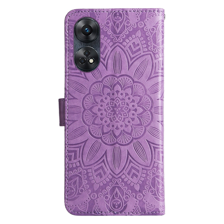 For OPPO Reno8 T 4G Embossed Sunflower Leather Phone Case