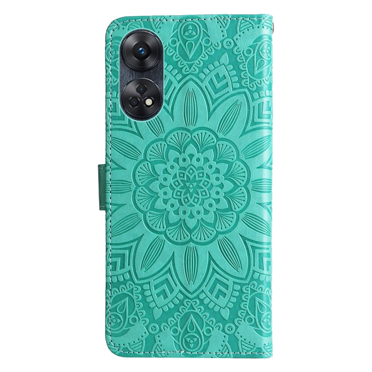 For OPPO Reno8 T 4G Embossed Sunflower Leather Phone Case