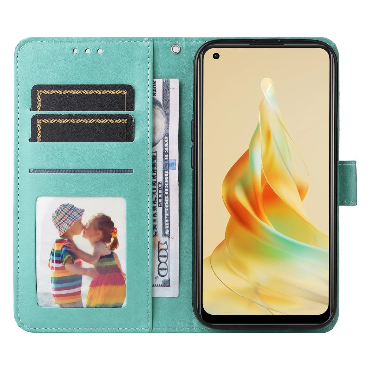 For OPPO Reno8 T 4G Embossed Sunflower Leather Phone Case