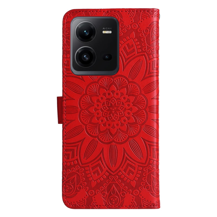 For vivo V25 5G/V25e 4G Embossed Sunflower Leather Phone Case