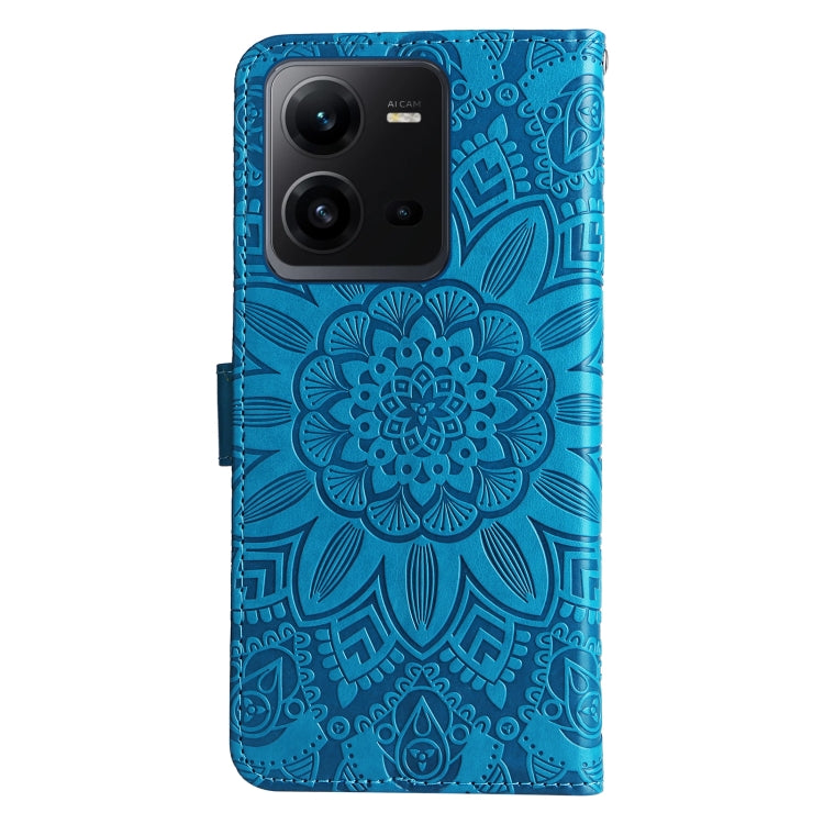 For vivo V25 5G/V25e 4G Embossed Sunflower Leather Phone Case