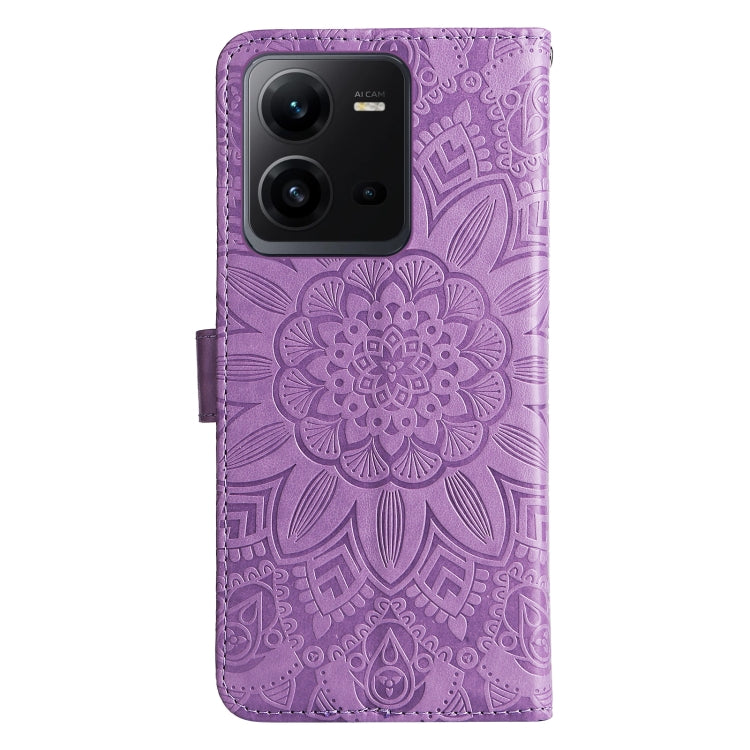 For vivo V25 5G/V25e 4G Embossed Sunflower Leather Phone Case
