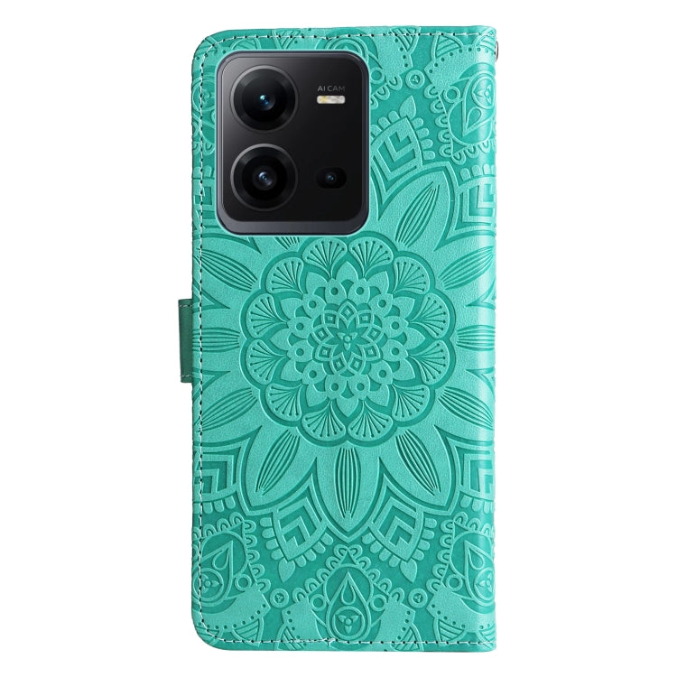 For vivo V25 5G/V25e 4G Embossed Sunflower Leather Phone Case