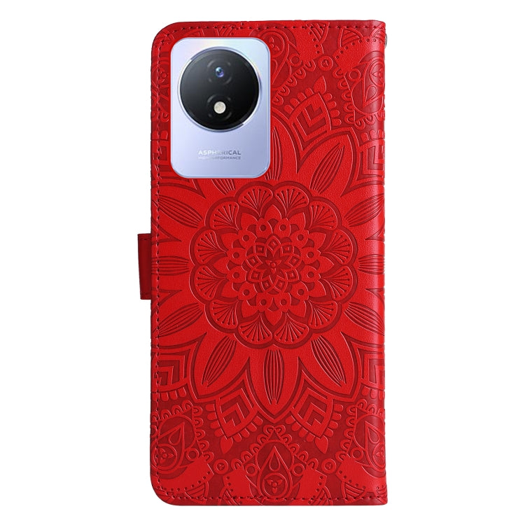 For vivo Y02 4G Embossed Sunflower Leather Phone Case