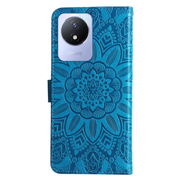 For vivo Y02 4G Embossed Sunflower Leather Phone Case