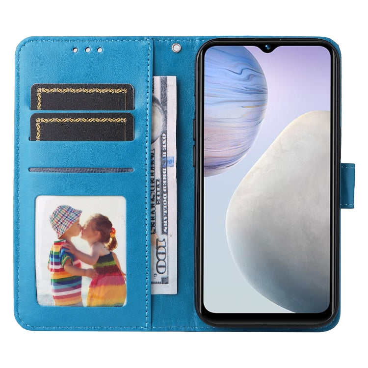 For vivo Y02 4G Embossed Sunflower Leather Phone Case