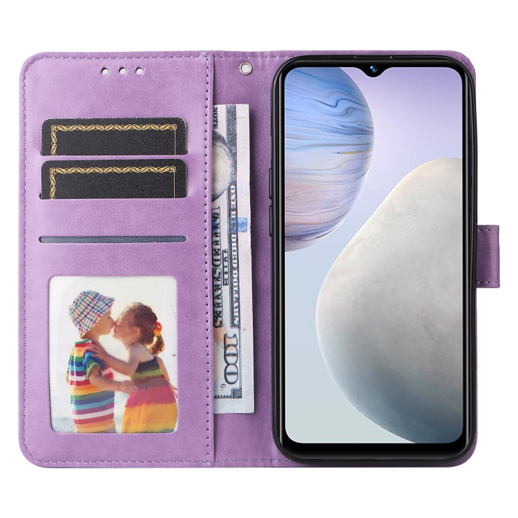 For vivo Y02 4G Embossed Sunflower Leather Phone Case