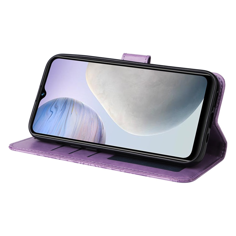 For vivo Y02 4G Embossed Sunflower Leather Phone Case