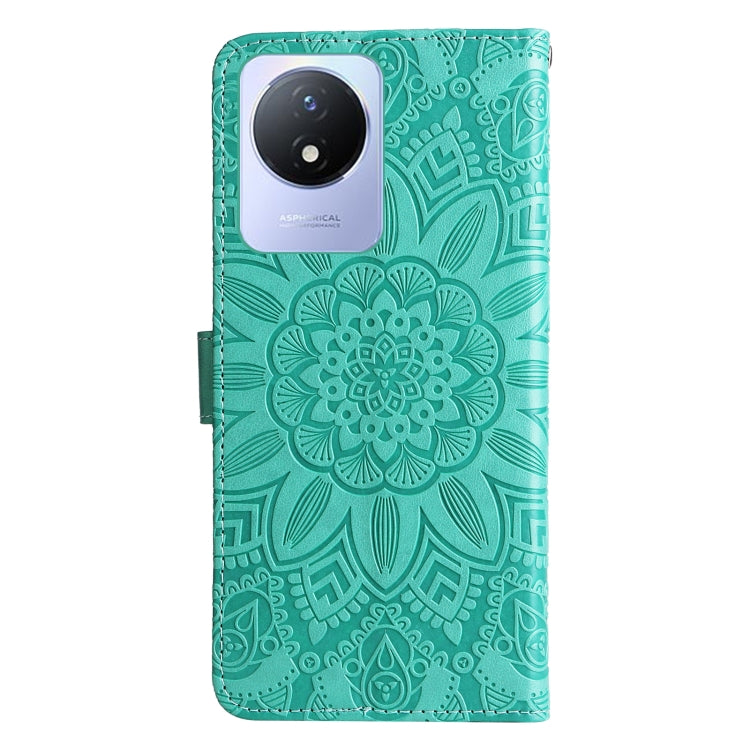 For vivo Y02 4G Embossed Sunflower Leather Phone Case