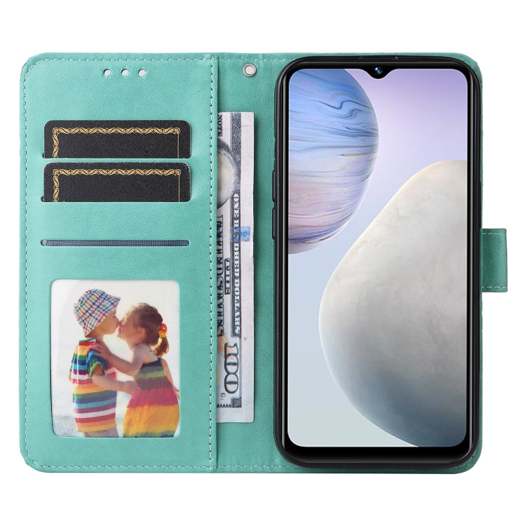 For vivo Y02 4G Embossed Sunflower Leather Phone Case