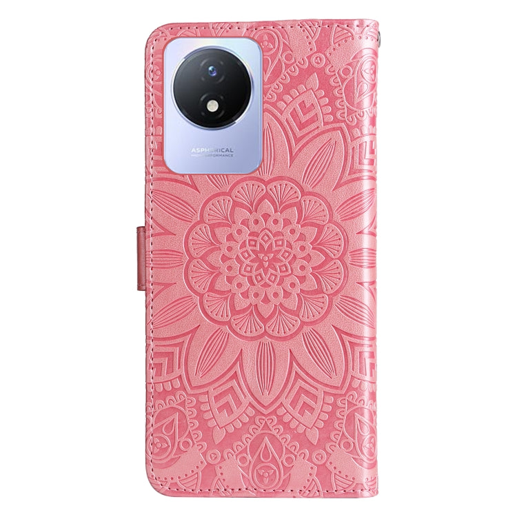 For vivo Y02 4G Embossed Sunflower Leather Phone Case