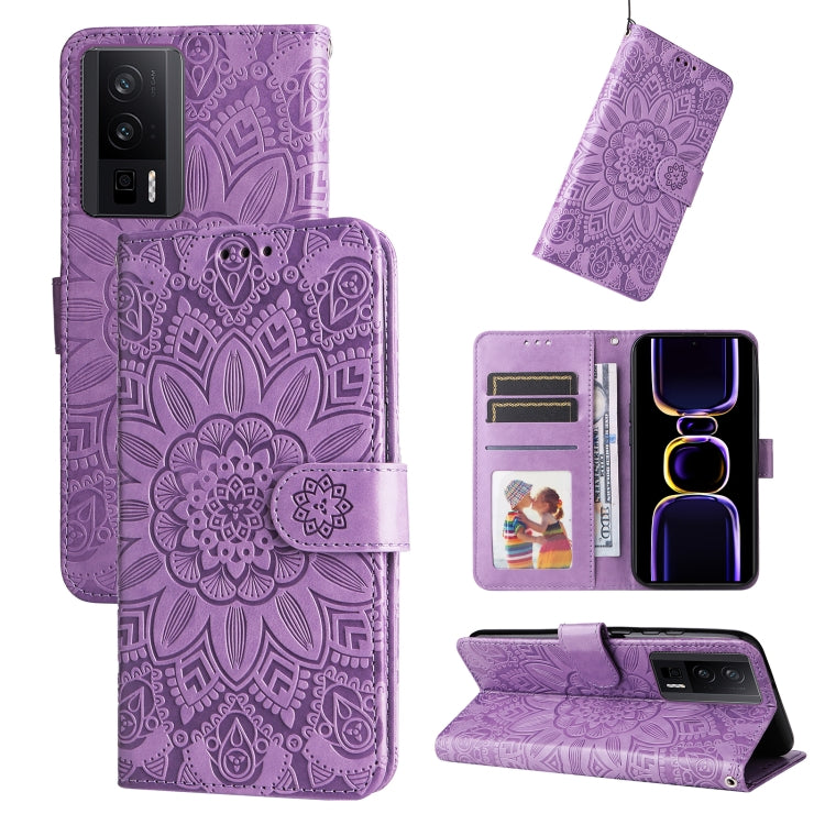 For Xiaomi Redmi K60/K60 Pro Embossed Sunflower Leather Phone Case