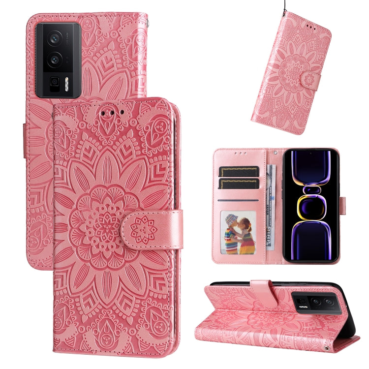 For Xiaomi Redmi K60/K60 Pro Embossed Sunflower Leather Phone Case