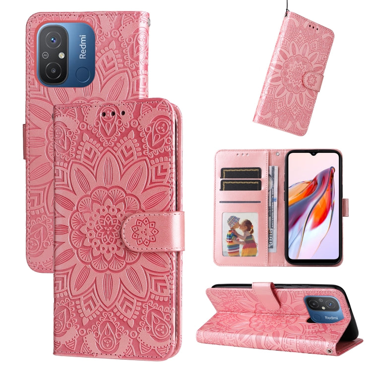 For Xiaomi Redmi 11A 4G/12C Embossed Sunflower Leather Phone Case