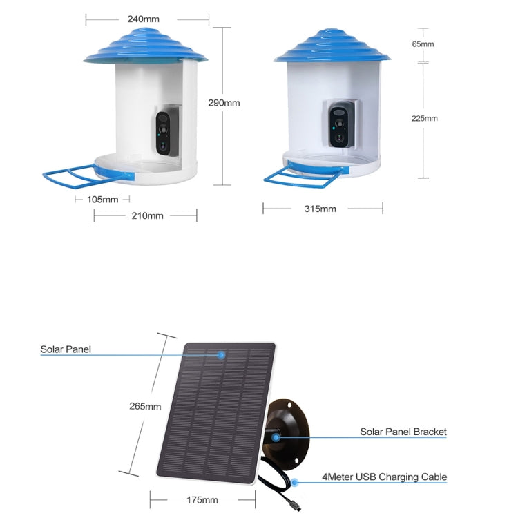 ESCAM PT388 IP66 Waterproof 2MP PIR Motion Detection Two-way Audio Night Vision WiFi Camera with Bird Feeder House