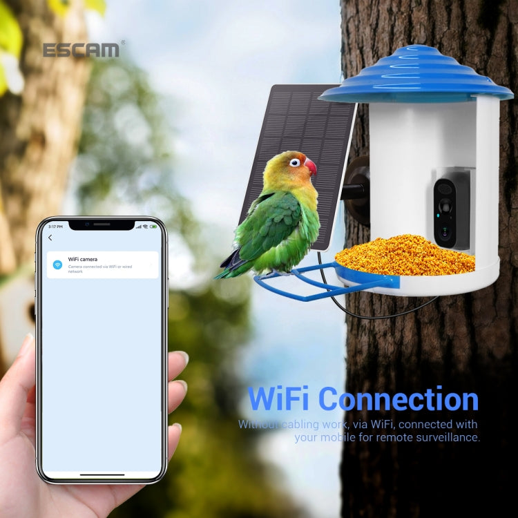 ESCAM PT388 IP66 Waterproof 2MP PIR Motion Detection Two-way Audio Night Vision WiFi Camera with Bird Feeder House
