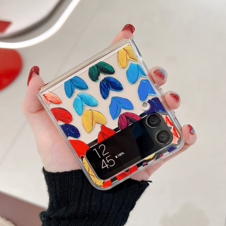 For Samsung Galaxy Z Flip4 5G Graffiti Heart Pattern Protective Phone Case(Transparent)